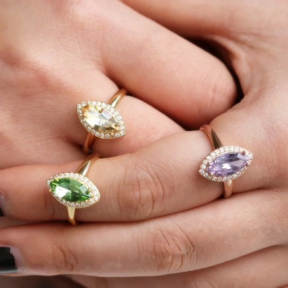 🎁Luxury Noble Gem Zircon Independent Trendy Rings for Women, EVGG1502 - Picture 3 of 3